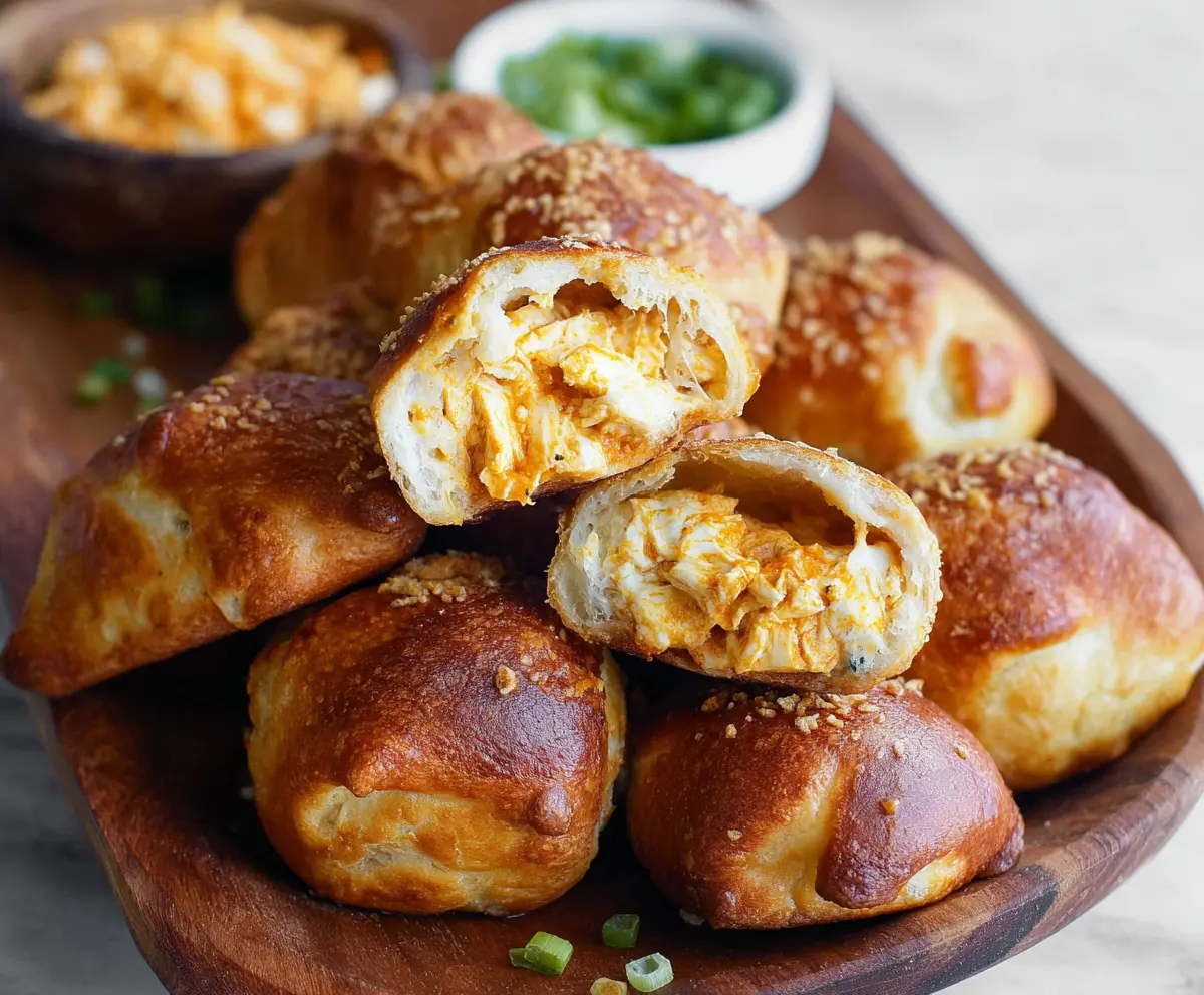 Easy Buffalo Chicken Pretzel Bites