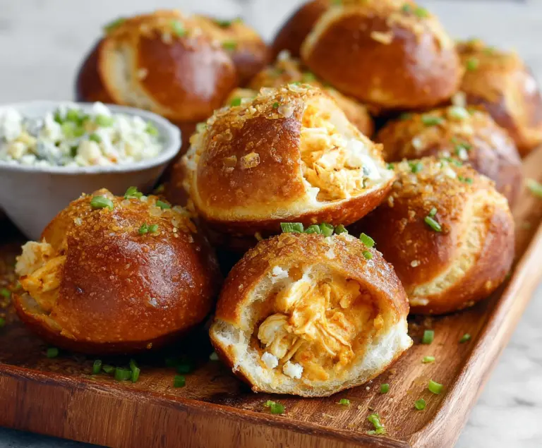 Buffalo Chicken Stuffed Pretzel Bites
