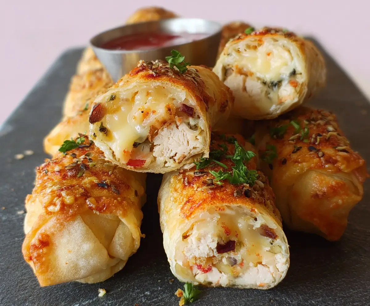 Easy Cheesy Chicken Spring Rolls