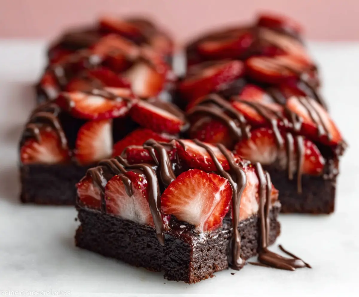 Easy Chocolate Covered Strawberry Brownies