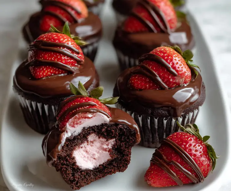 Chocolate Covered Strawberry Cupcakes