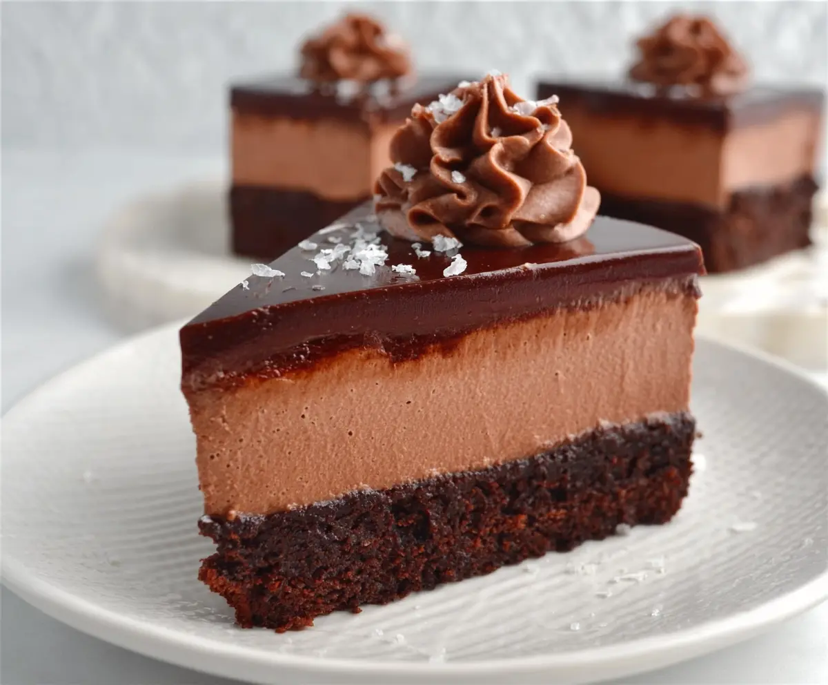 Delicious Chocolate Mousse Brownies with rich, creamy topping and fudgy texture