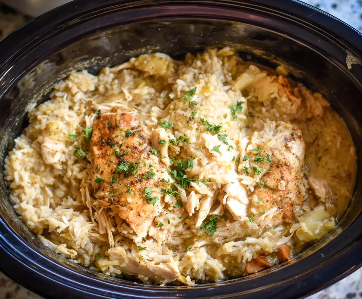 Easy Crock Pot Chicken and Rice