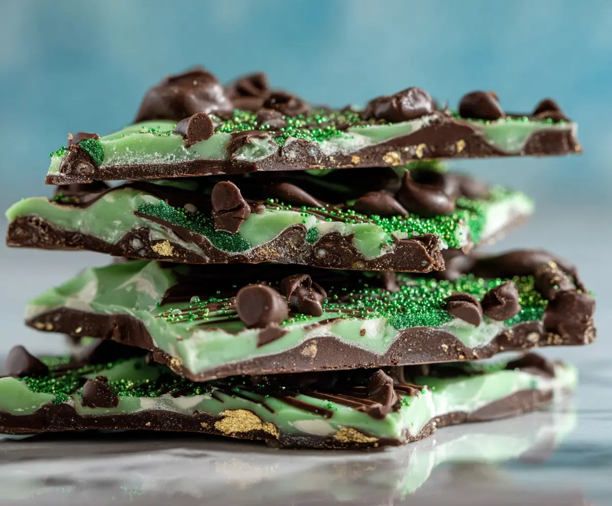 Easy Mint Chocolate Shamrock Bark Recipe