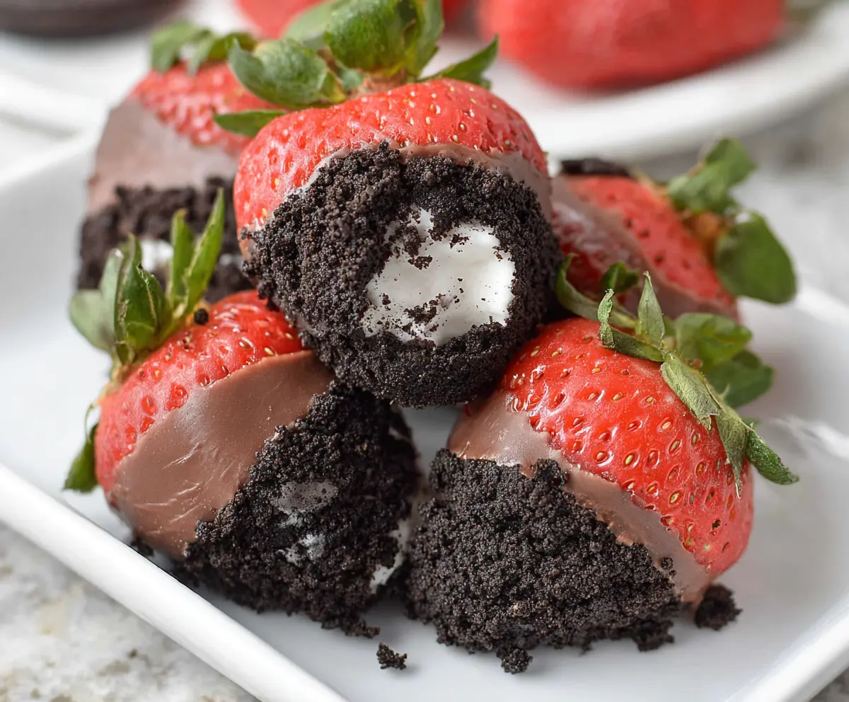 Easy Oreo Truffle-Stuffed Strawberries