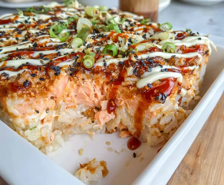 Spicy Salmon Sushi Bake