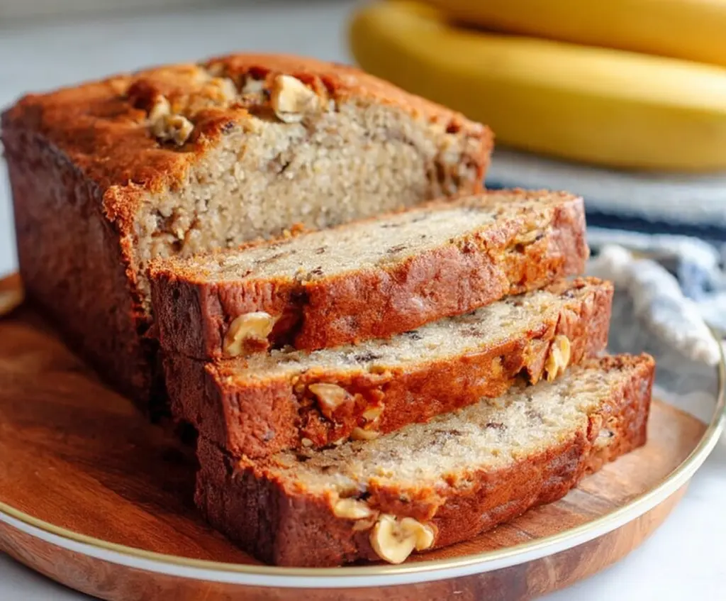 Delicious homemade Starbucks-style banana bread fresh out of the oven.