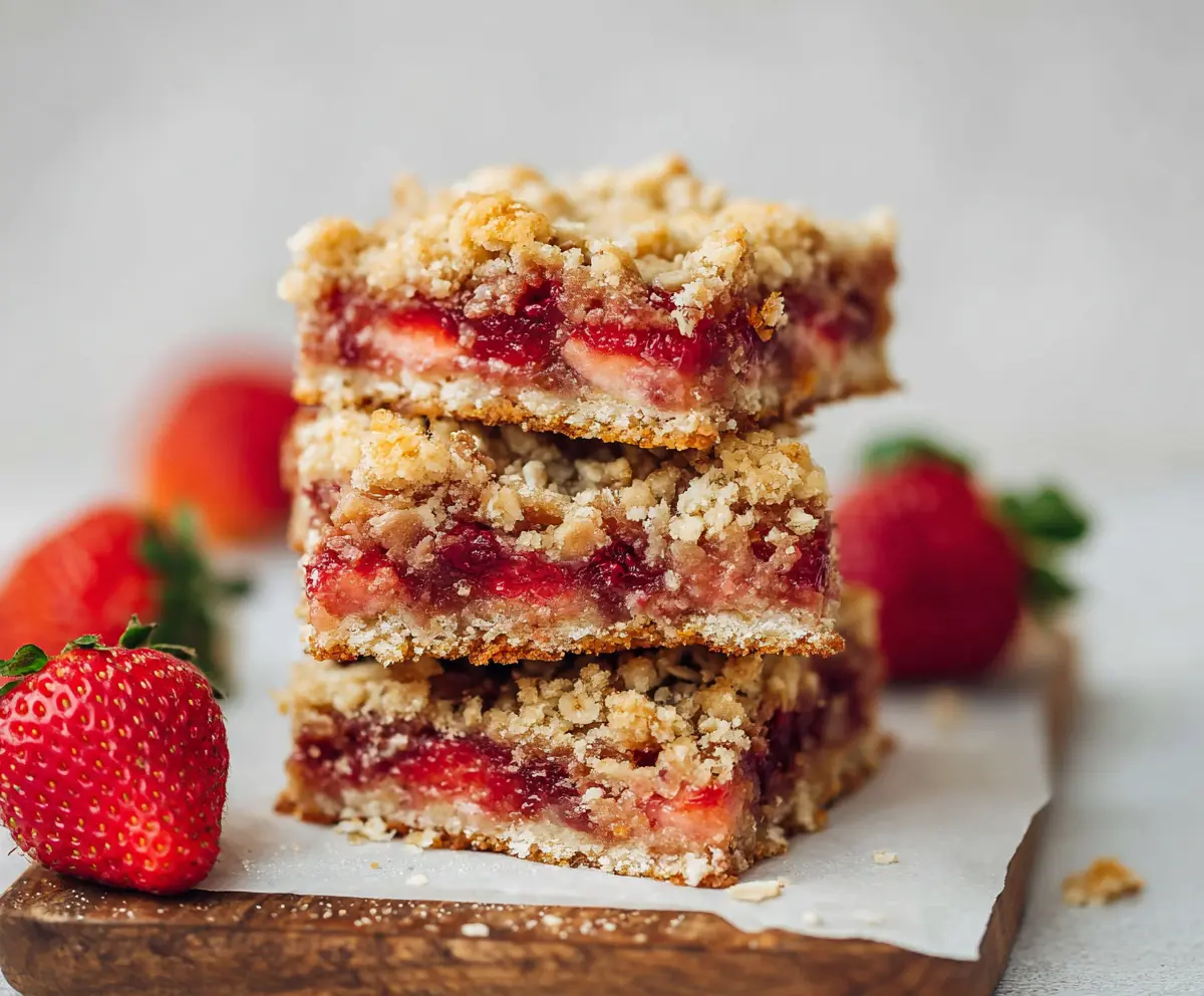 Easy Strawberry Oatmeal Crumble Bars