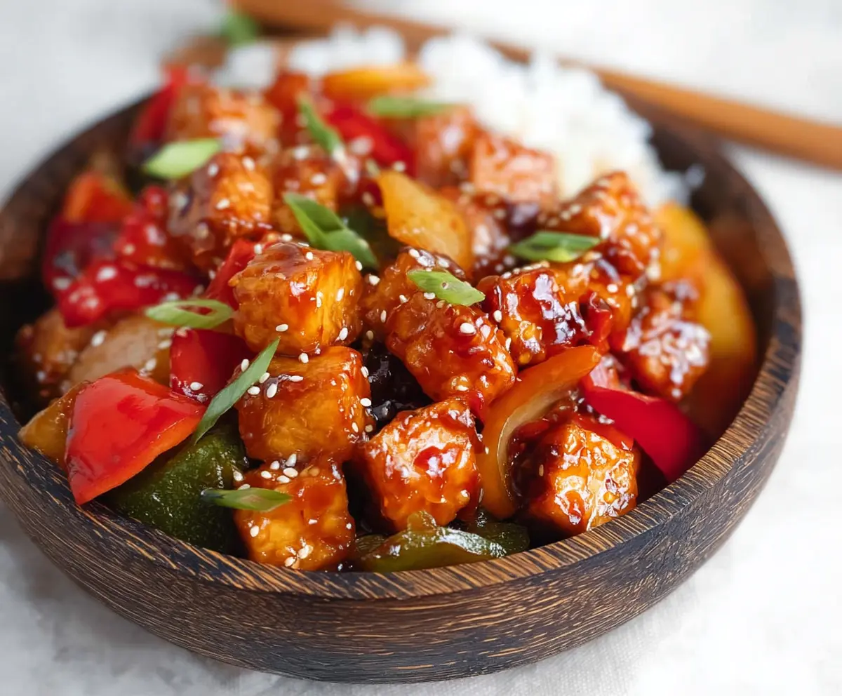 Easy Sweet and Sour Sticky Tofu