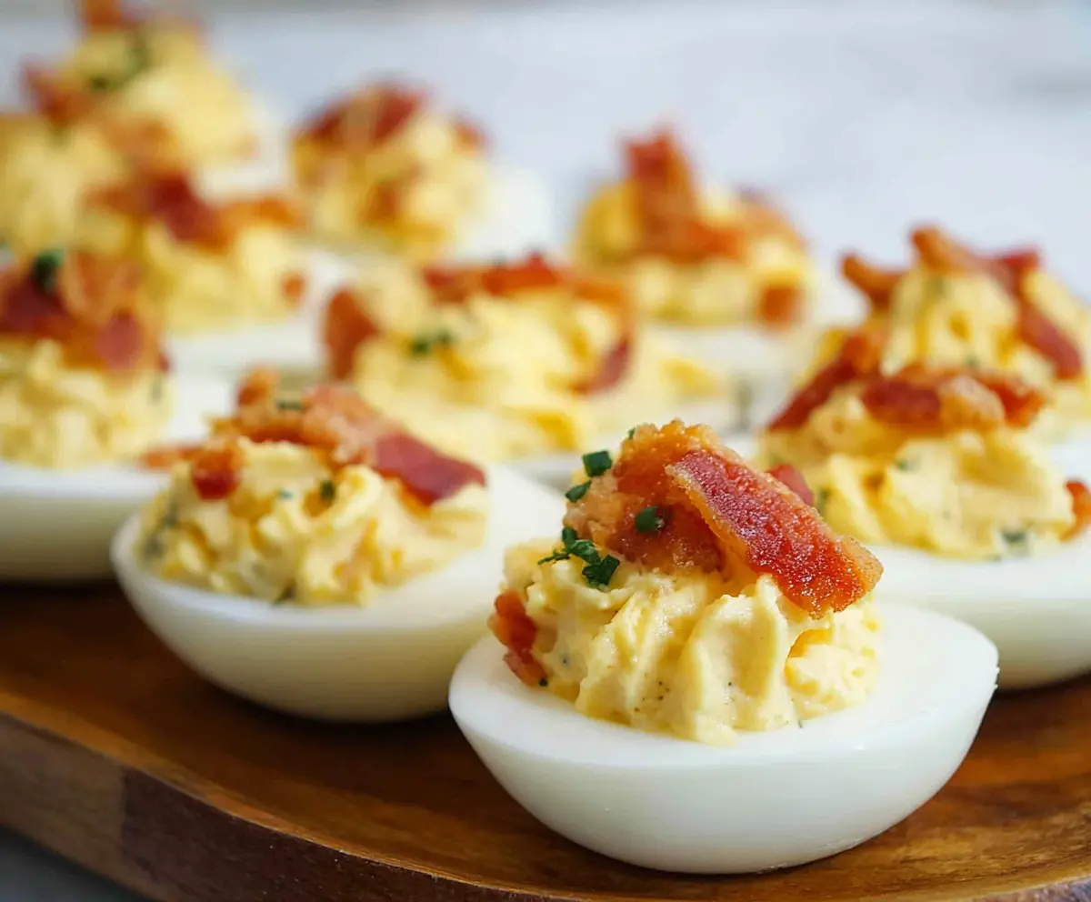 Easy Bacon Ranch Deviled Eggs