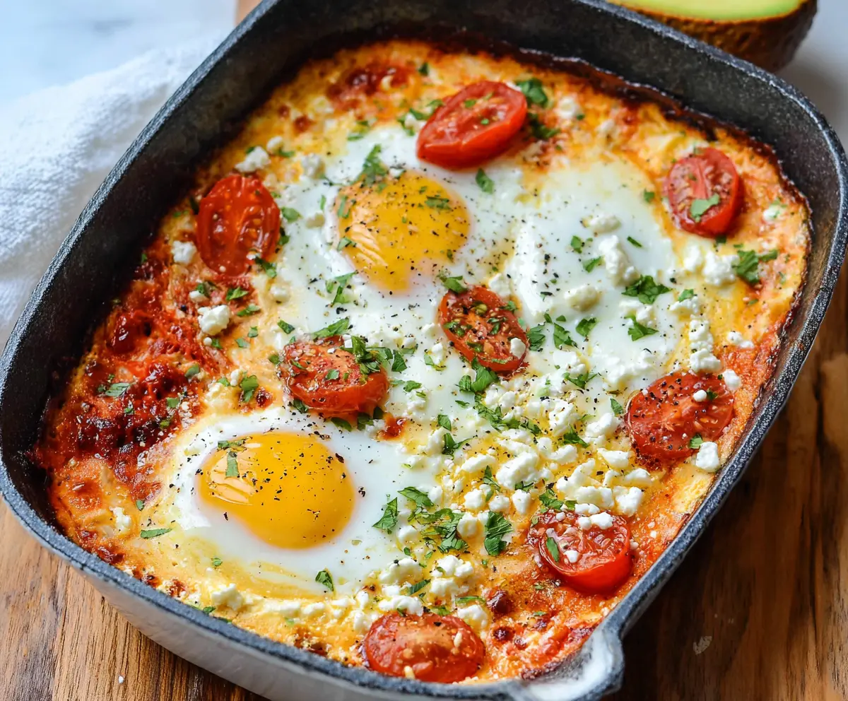 Easy Baked Feta Eggs Recipe