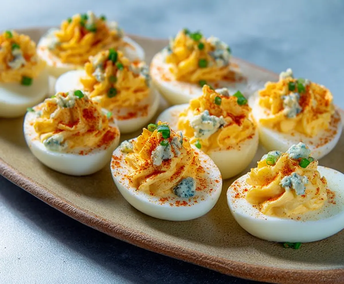 Buffalo Blue Cheese Deviled Eggs Recipe