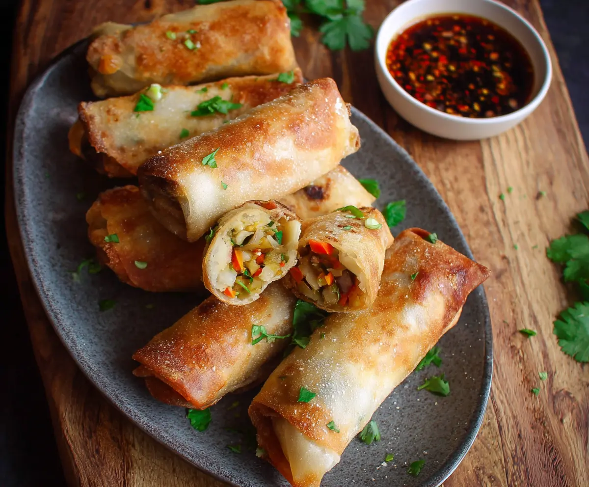 Crispy Baked Veggie Spring Rolls