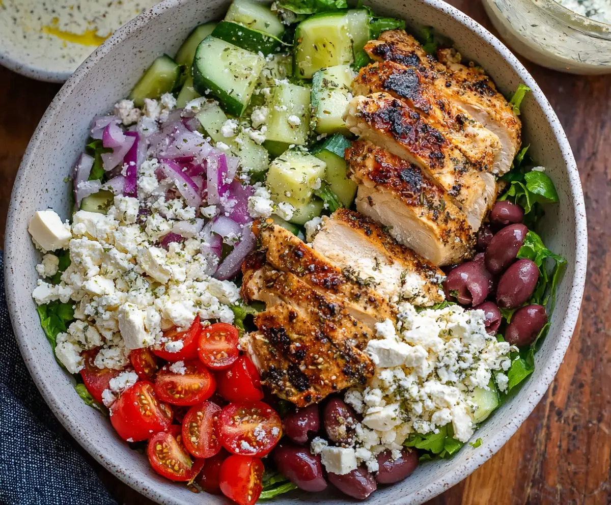 Easy Greek Chicken Salad Bowls