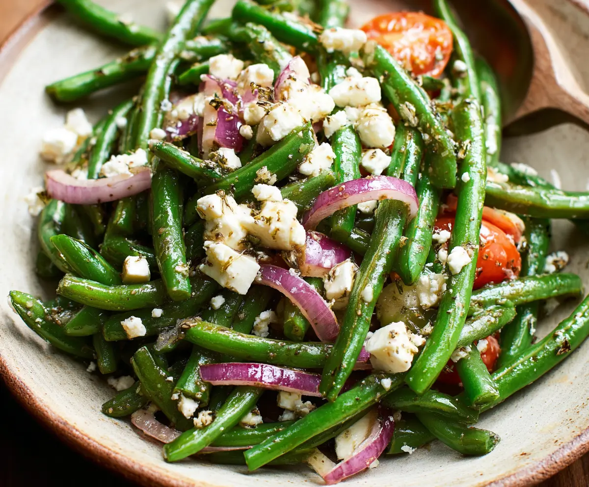 Easy Green Bean Feta Salad Recipe