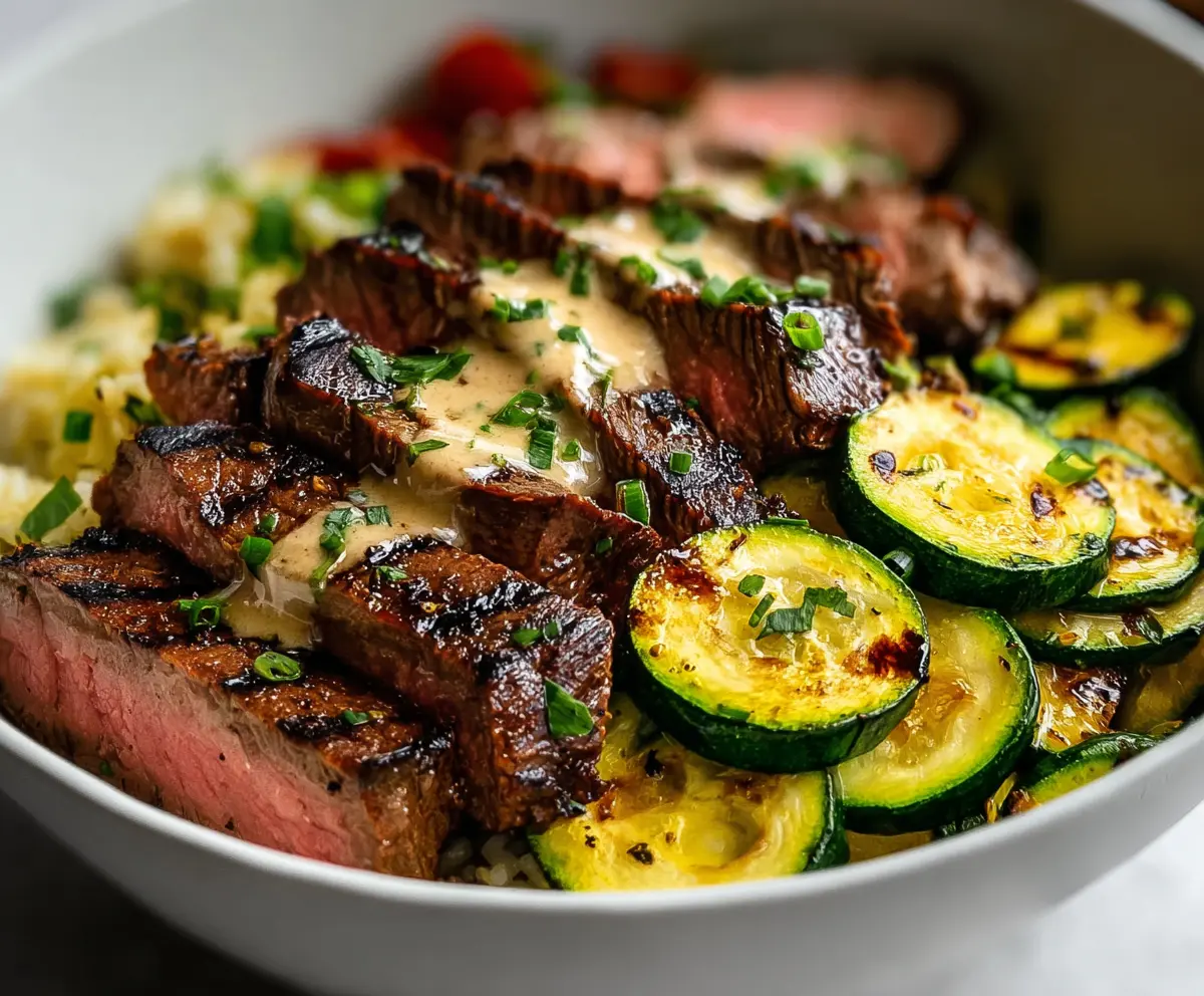 Easy Grilled Steak Bowl with Zucchini