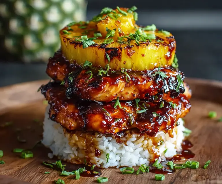 Hawaiian Huli Huli Chicken Stack