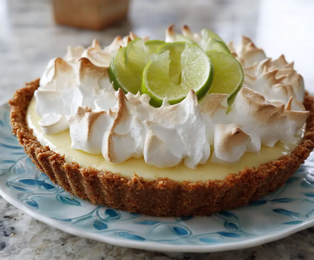 Delicious homemade Key Lime Pie with a graham cracker crust and whipped topping