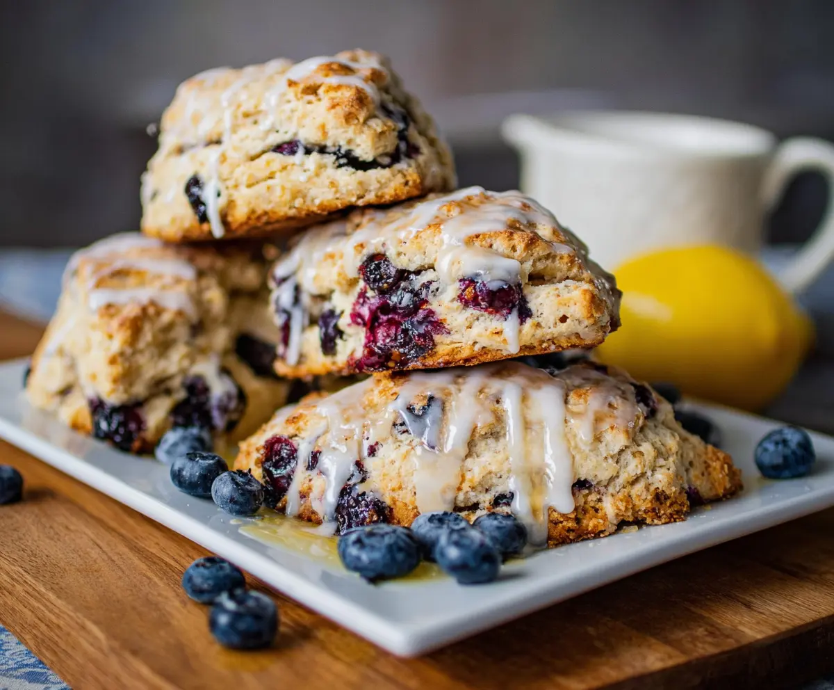 Easy Lemon Blueberry Scones with Sourdough