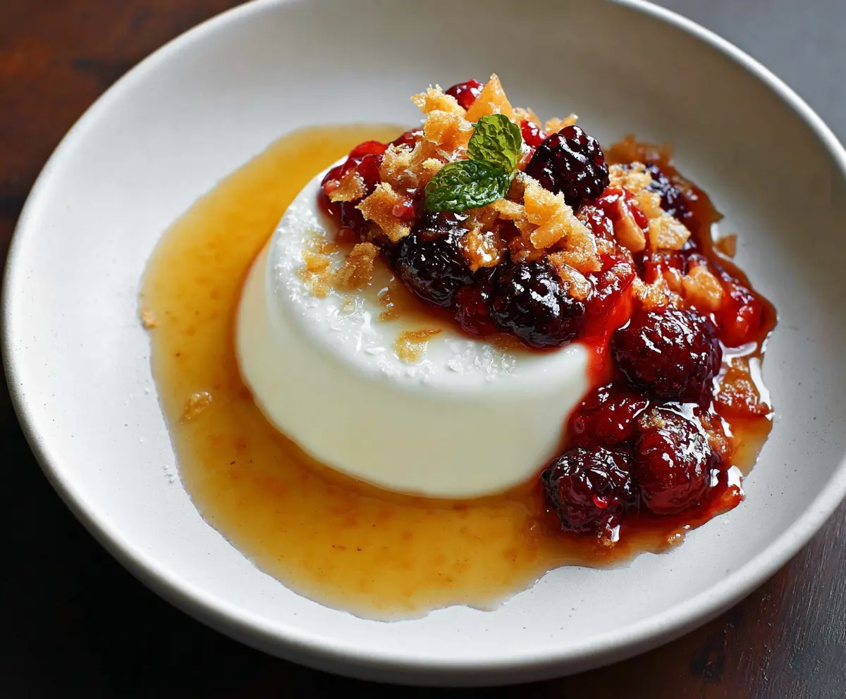 Creamy Honey Panna Cotta with Berries