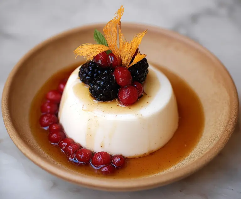 Orange Blossom Honey Panna Cotta with Berry Compote