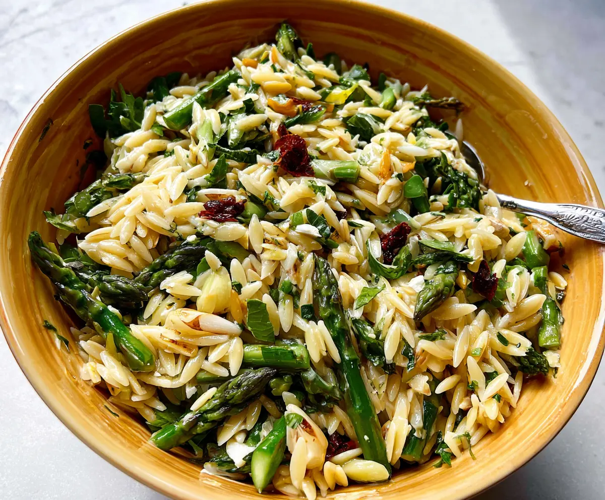 Easy Orzo Salad with Fresh Asparagus
