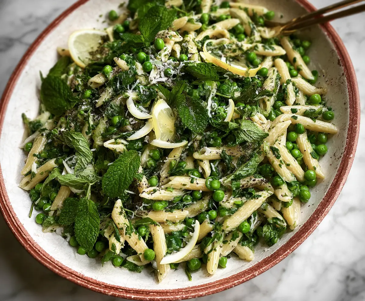 Fresh Pea Pasta with Mint & Truffle