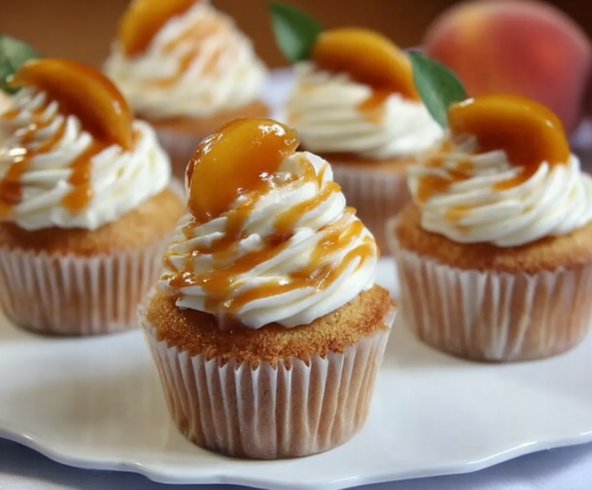Easy Peach Cobbler Cupcakes