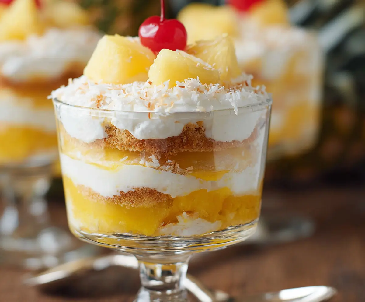 Tropical Pineapple Coconut Trifle Cups