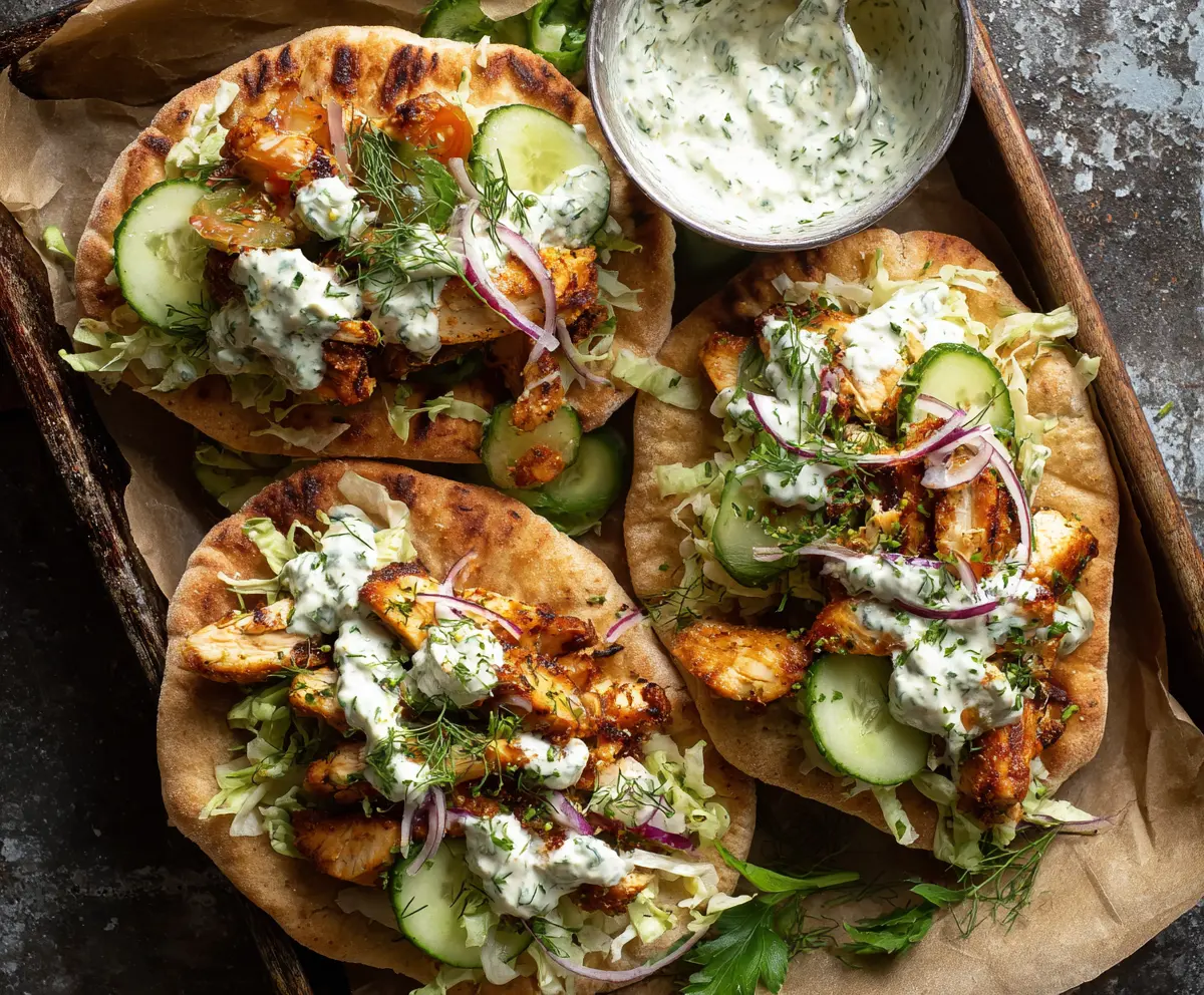 Easy Sheet Pan Chicken Pitas