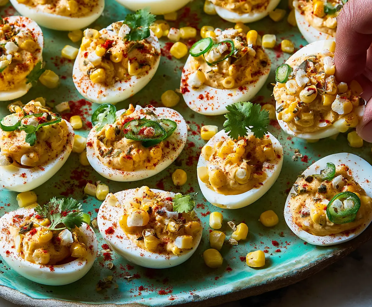 Spicy Elote Deviled Eggs Recipe