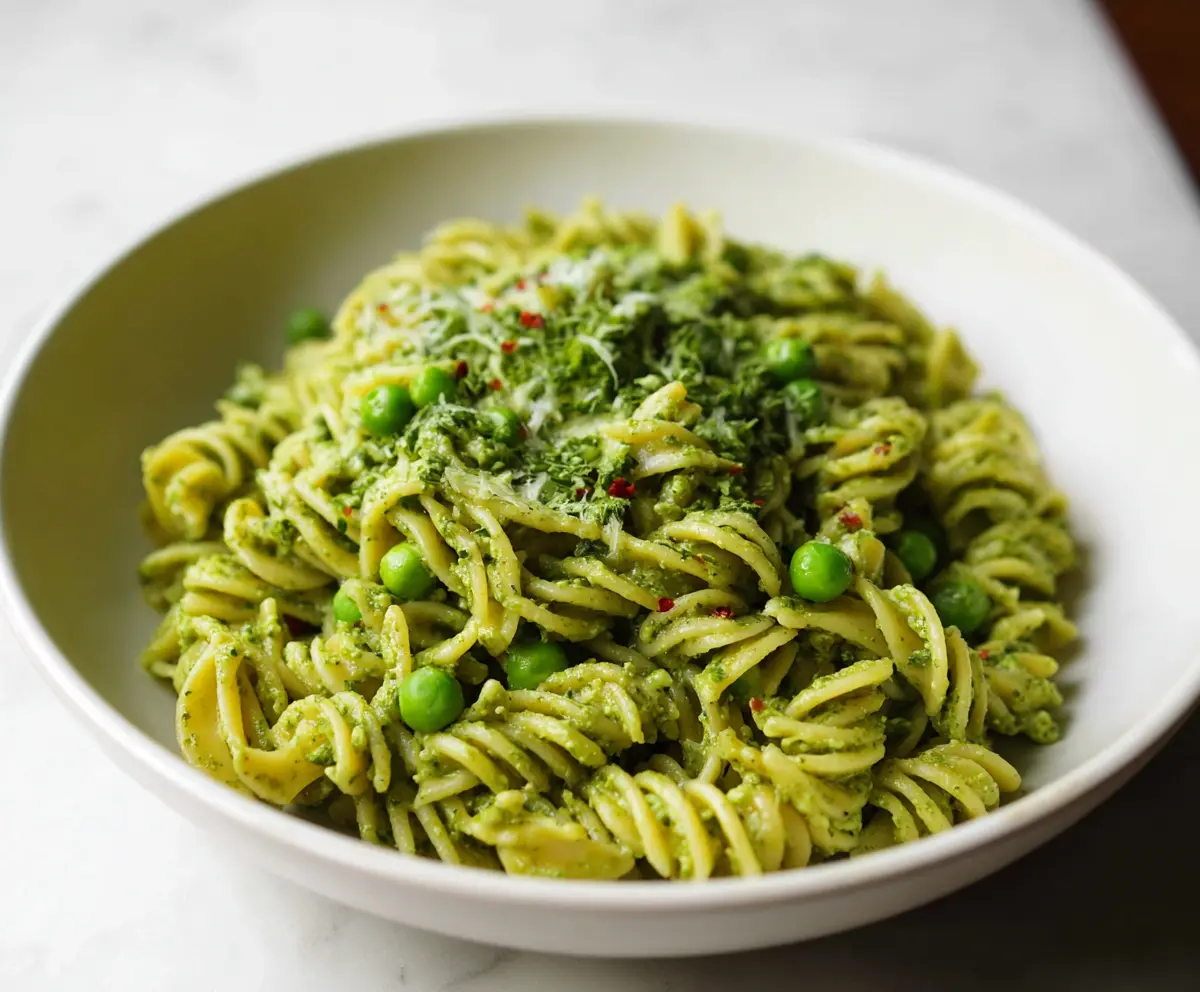 Fresh Spring Pea Pesto Pasta
