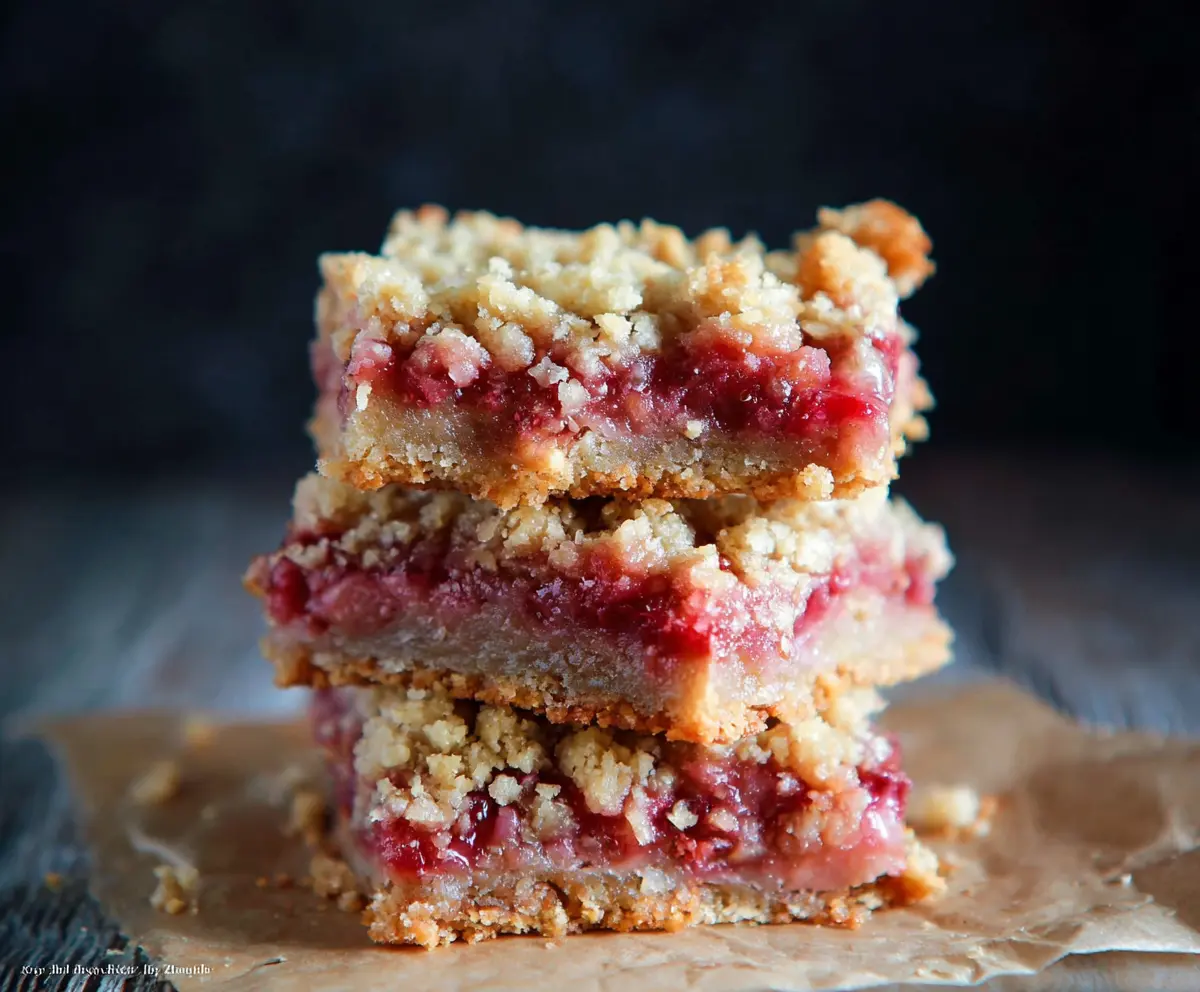 Delicious Strawberry Rhubarb Crumble Bars