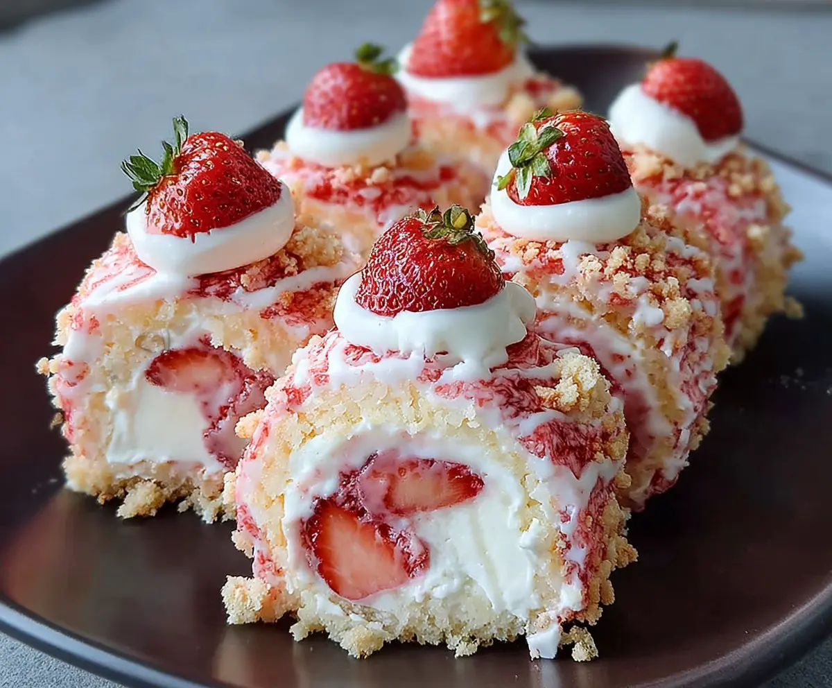 Easy Strawberry Cheesecake Sushi Rolls
