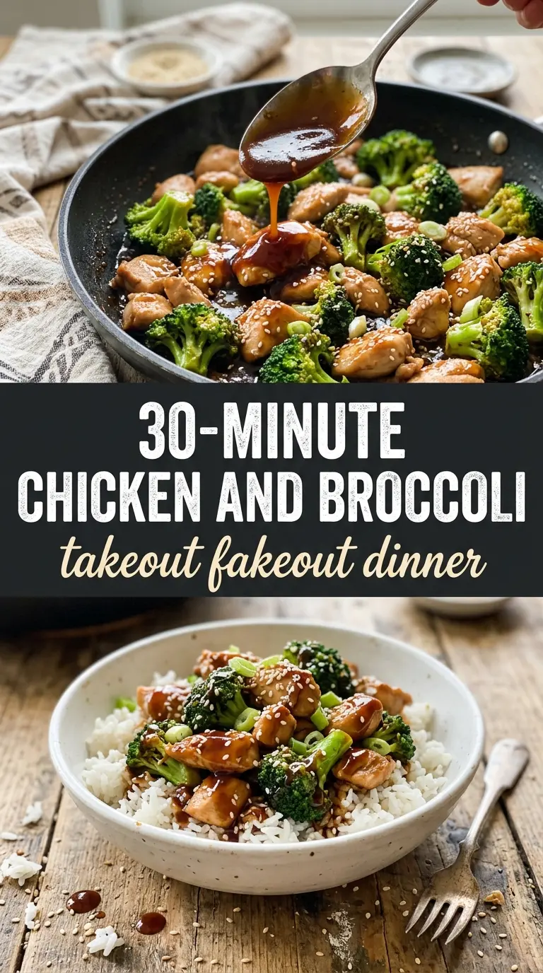30-Minute Chicken and Broccoli glossy soy-garlic