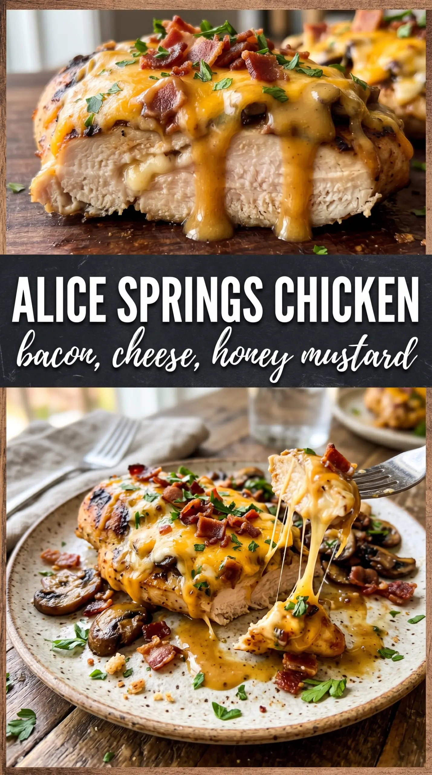 Alice Springs Chicken honey mustard bacon mushrooms