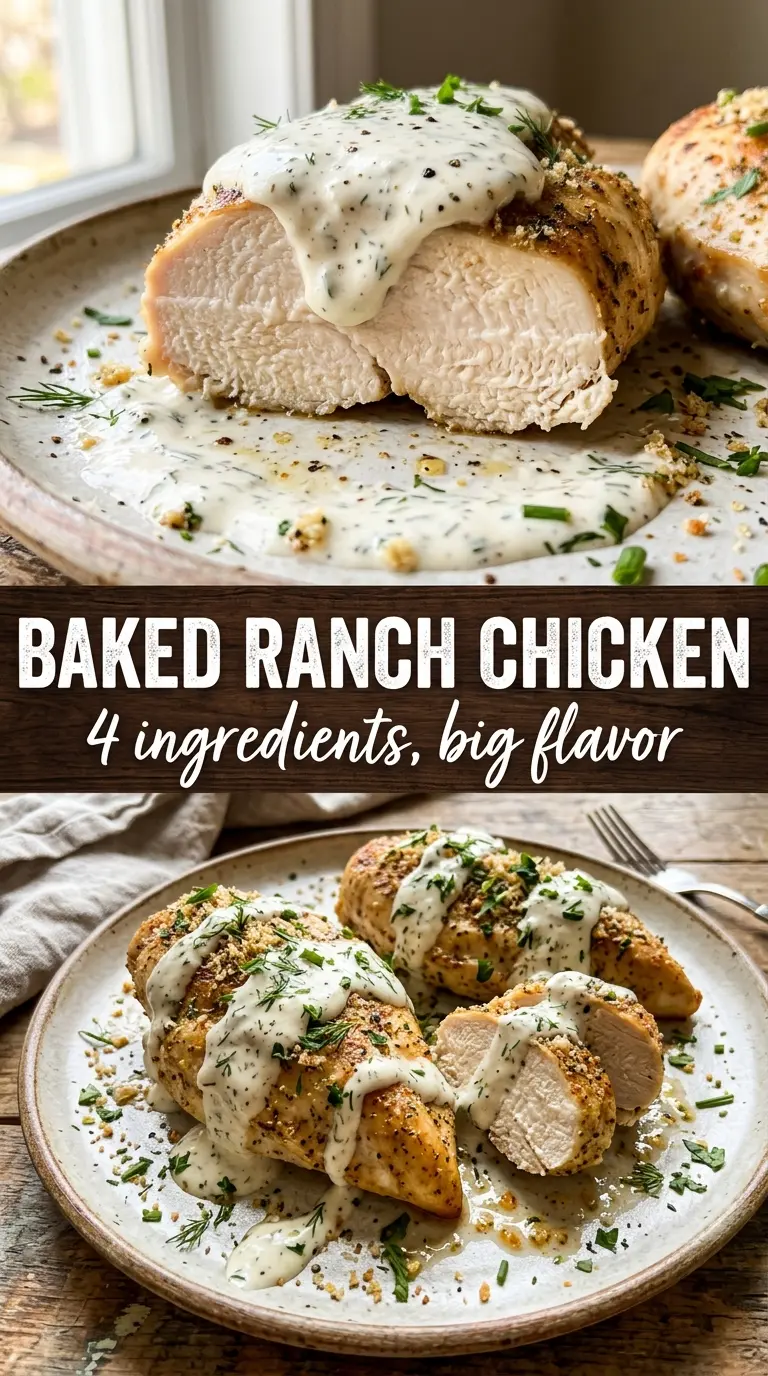 Baked Ranch Chicken crispy Parmesan crust