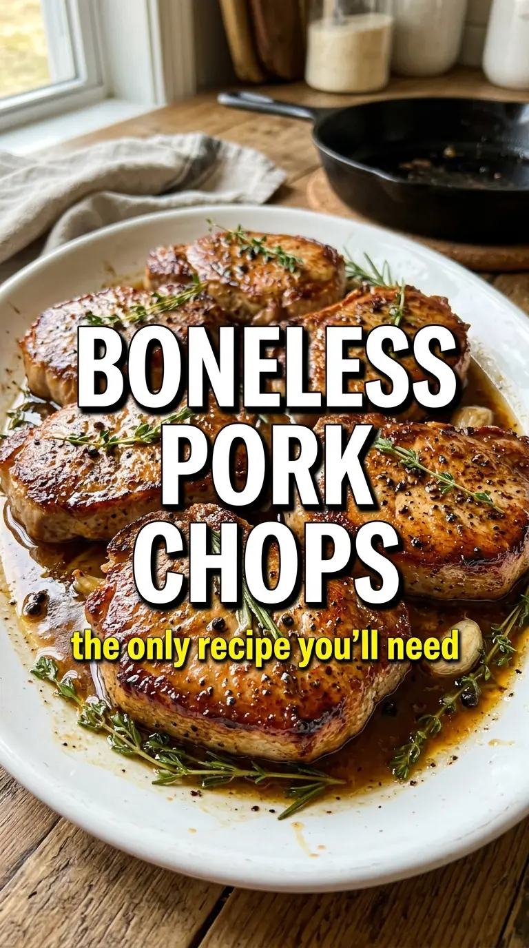 Boneless pork chops golden crust juicy skillet