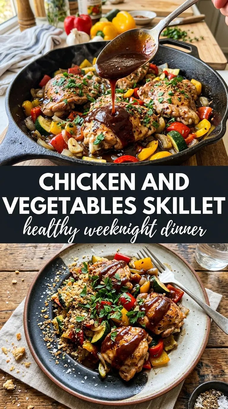 Chicken and Vegetables Skillet colorful garlic herb