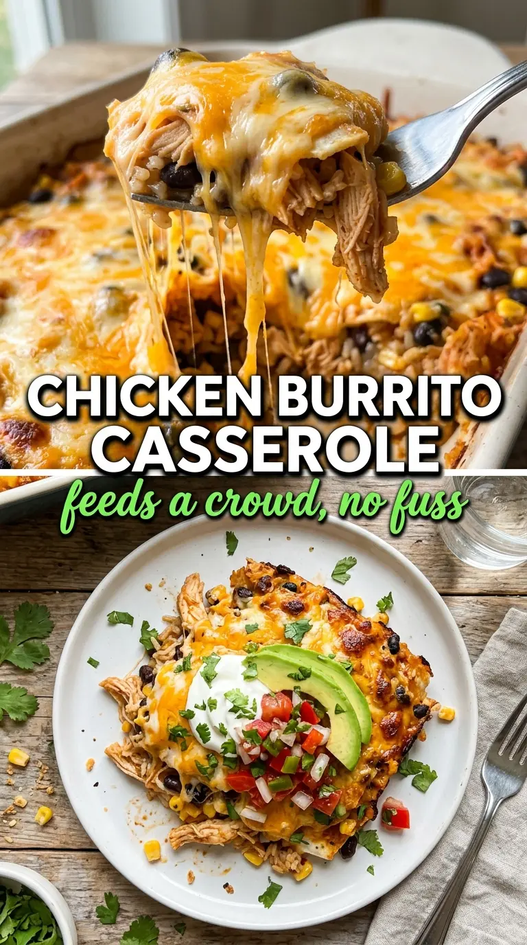 Chicken Burrito Casserole cheesy Tex-Mex bake