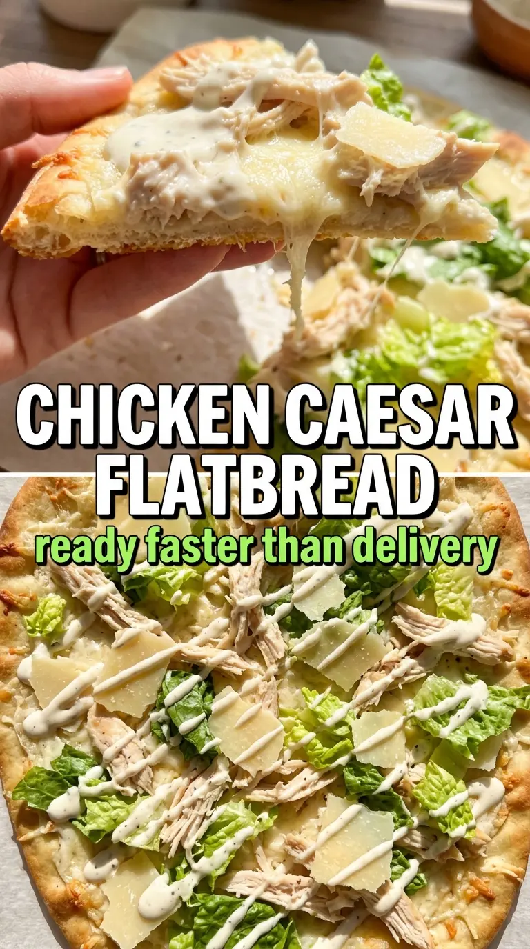 Chicken Caesar Flatbread crispy romaine parmesan