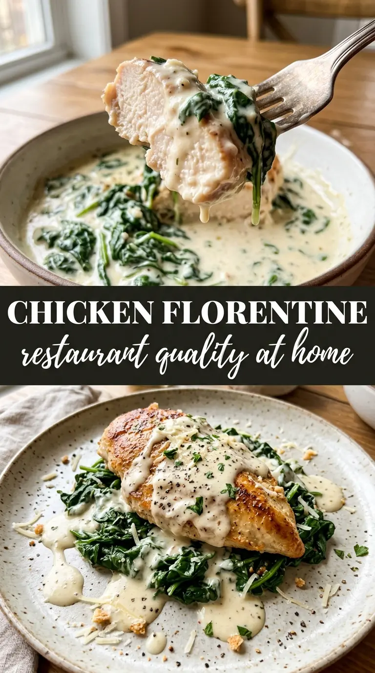 Chicken Florentine creamy spinach chicken, silky sauce