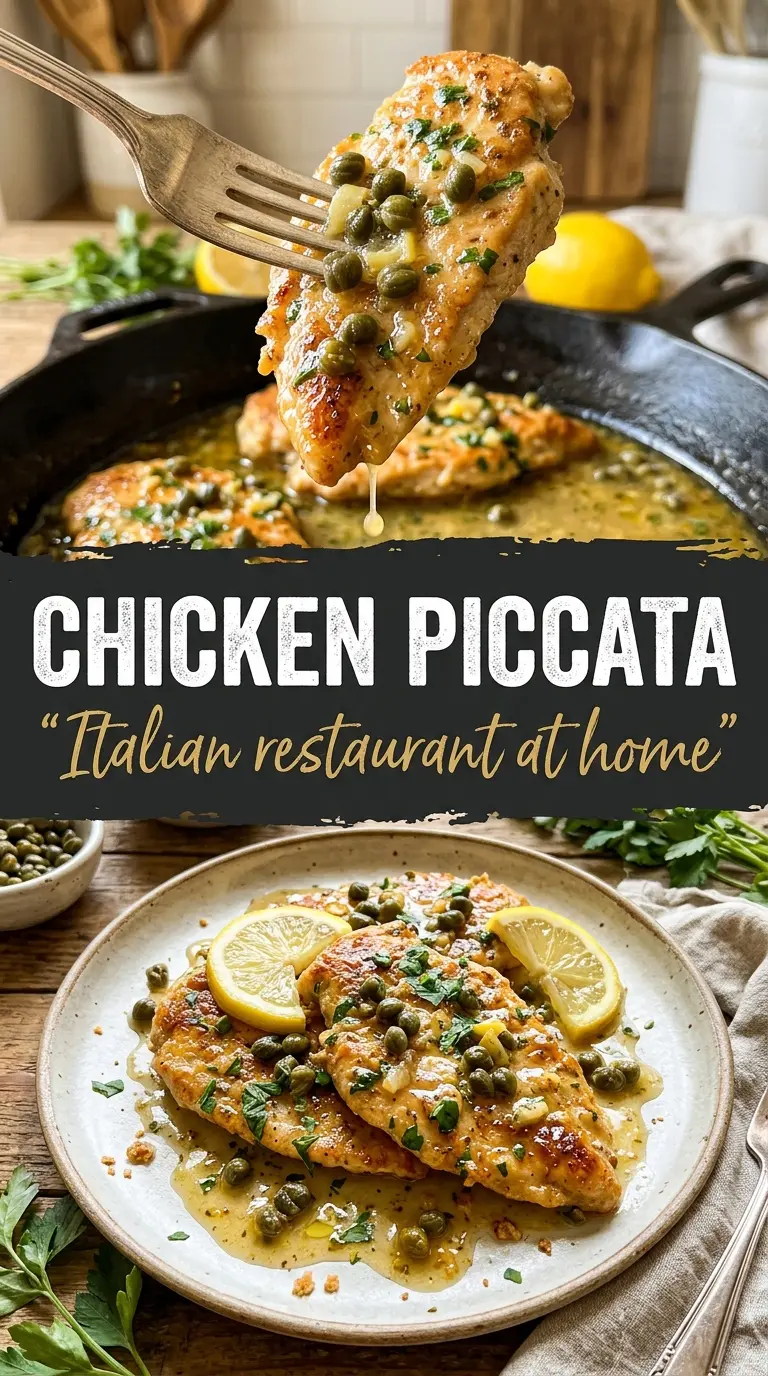 Chicken piccata golden cutlets lemon caper sauce