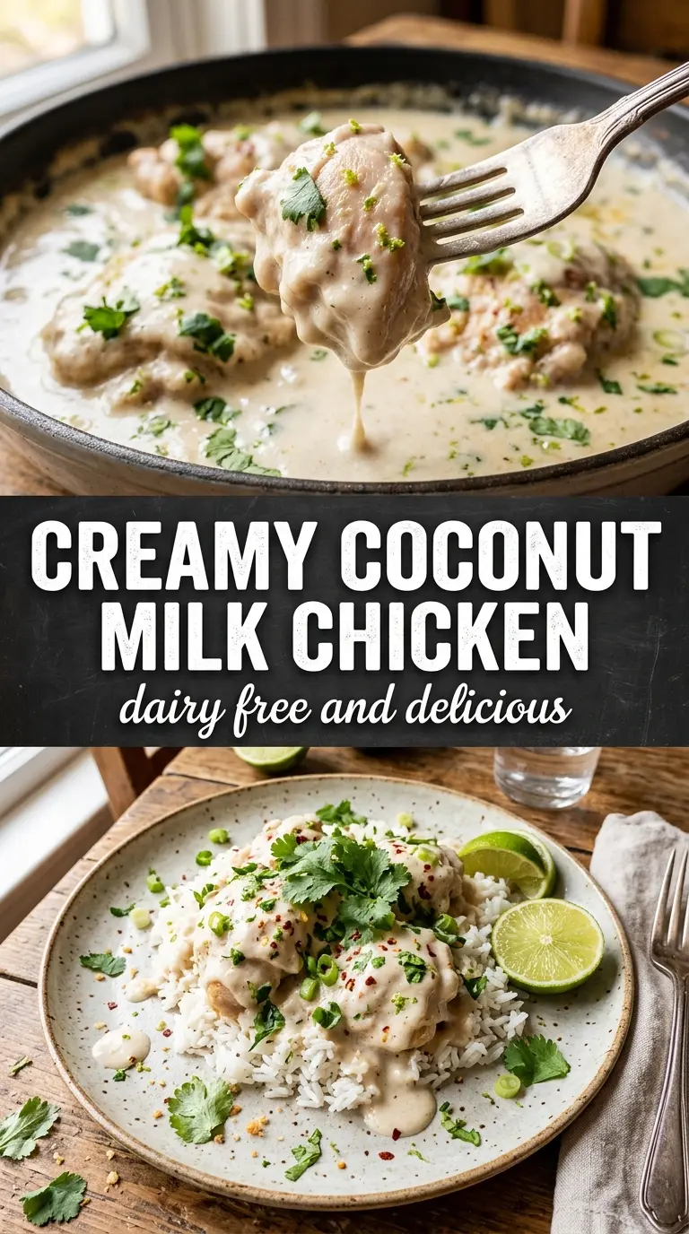 Creamy Coconut Milk Chicken golden coconut sauce, ginger, cilantro