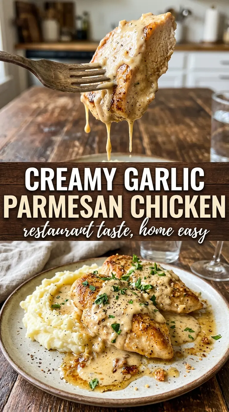 Creamy Garlic Parmesan Chicken golden seared, creamy, herb-finished