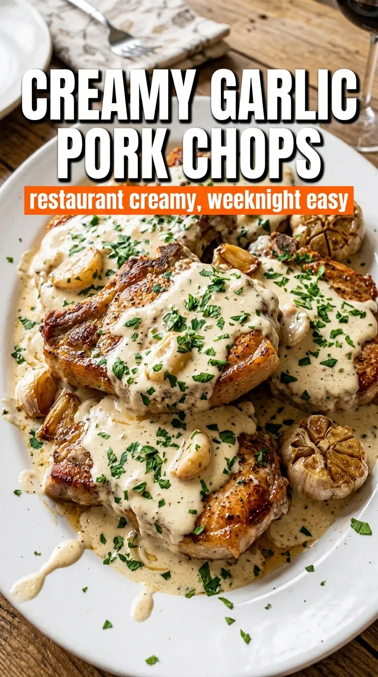Creamy Garlic Pork Chops velvety garlic sauce