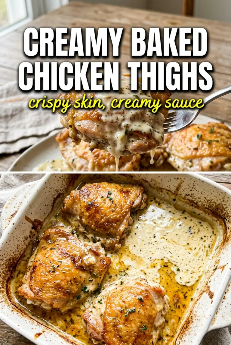 Creamy Oven Baked Chicken Thighs
