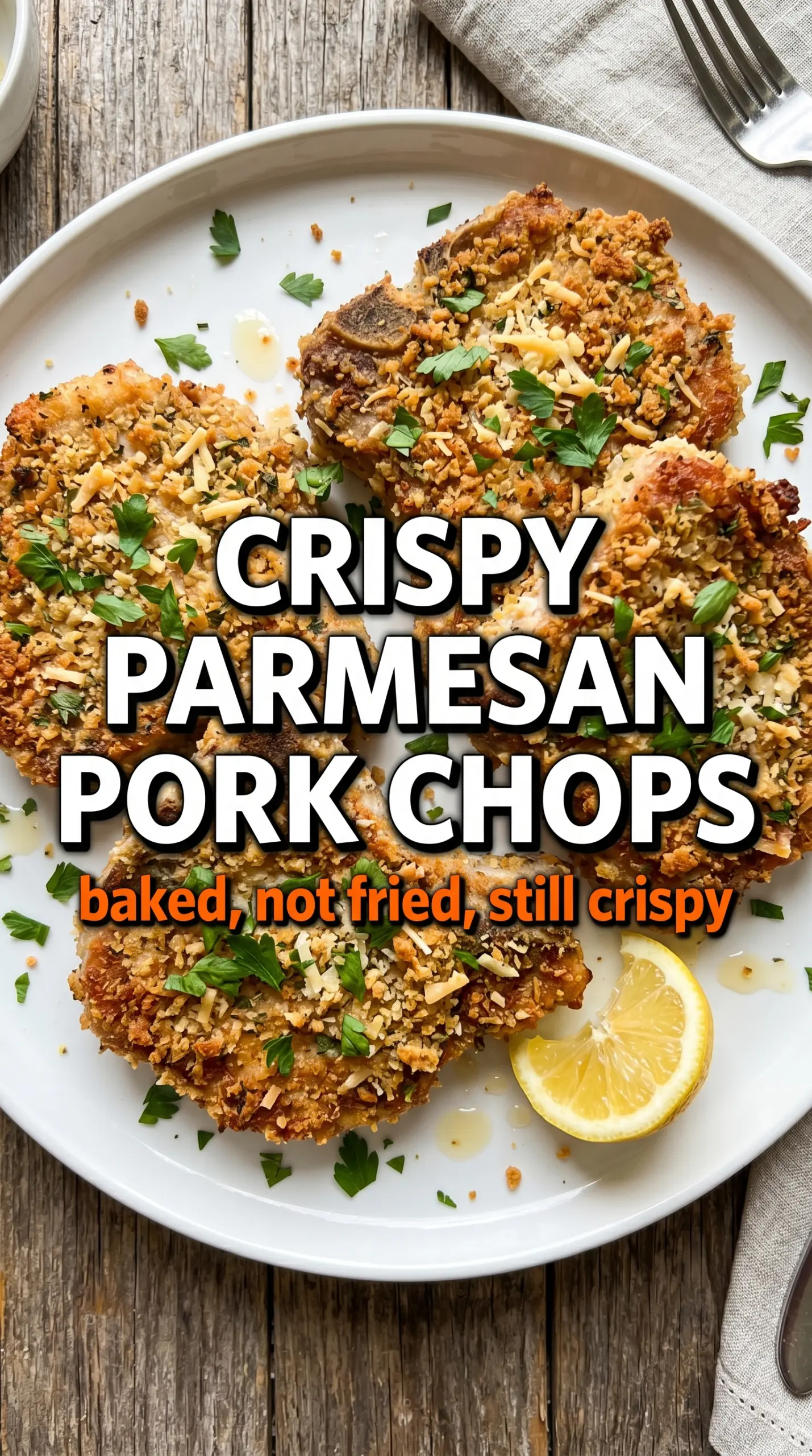 Crispy Baked Parmesan Pork Chops crunchy juicy