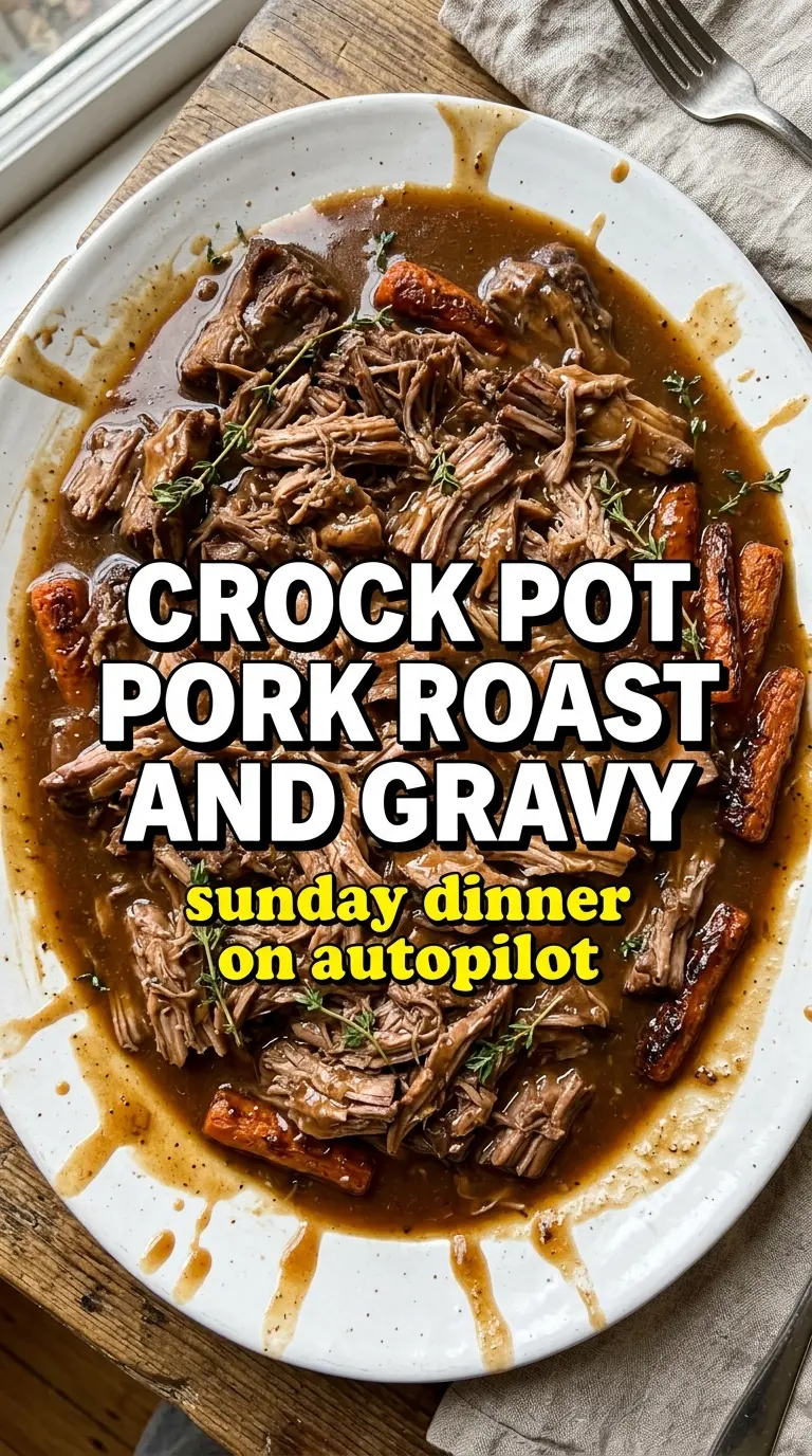 Crock Pot Pork Roast and Gravy savory tender