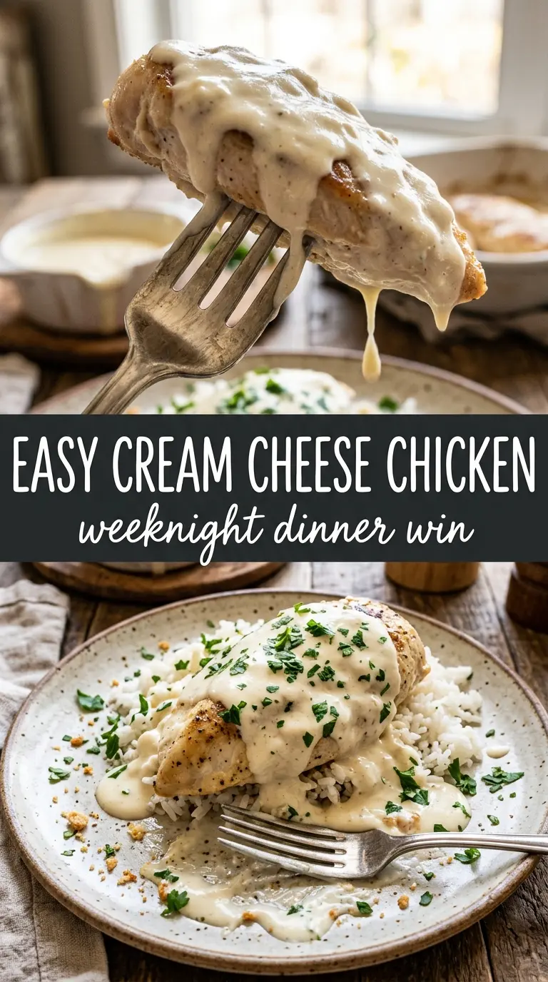 Easy Cream Cheese Chicken creamy tangy skillet